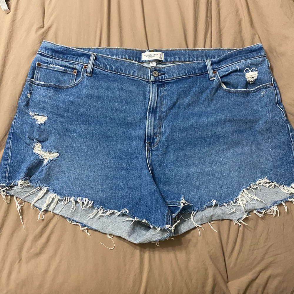 Abercrombie & Fitch Frayed Blue Jean Shorts